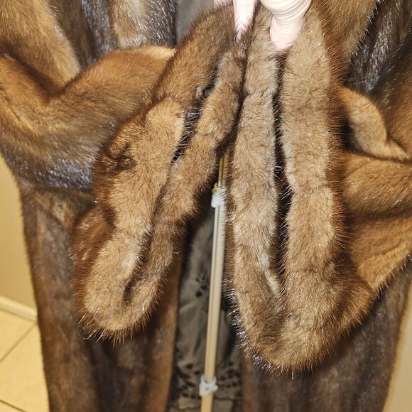 Vintage EMBA Lunaraine Natural Demi-Buff Mink Coat Full Length Dittrich Furs M - Picture 7 of 15